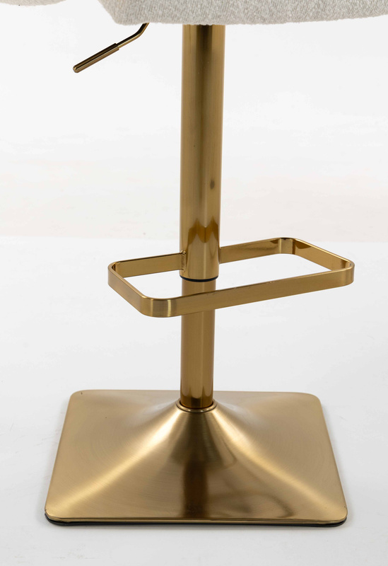 HR8404KW Scaun Crem Boucle cu Bază Aurie