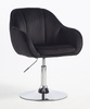 HR2055N Scaun Neagră din Catifea cu Bază Cromata