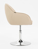 HR2055N Scaun Crem din Piele Ecologica cu Bază Cromata