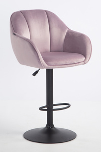 HR2055W Scaun Mov din Catifea cu Bază Neagră