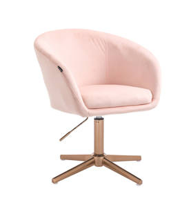 HR8326CROSS Scaun Roz Catifea cu Bază Aurie