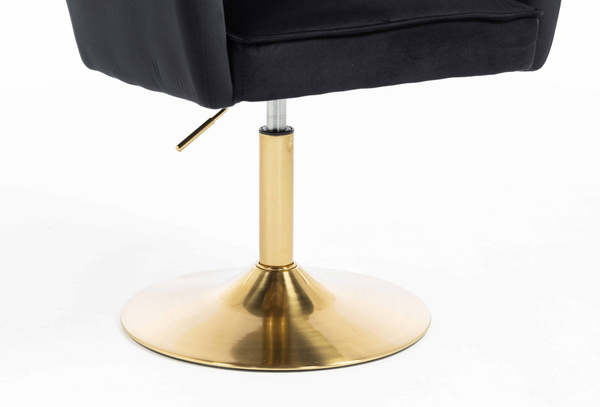 HR250N Scaun Catifea Neagră Bază Aurie