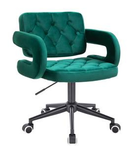 HR8403K Scaun Verde Catifea cu Bază Neagră