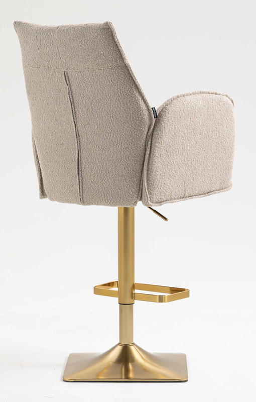 HR280KW Scaun Latte Boucle cu Bază Aurie