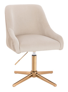 HR920CROSS Scaun Crem din Catifea cu Bază Aurie
