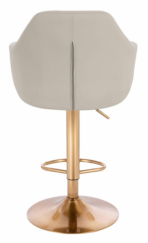 HR831W Scaun Ecru Piele Ecologica Premium Soft cu Bază Aurie