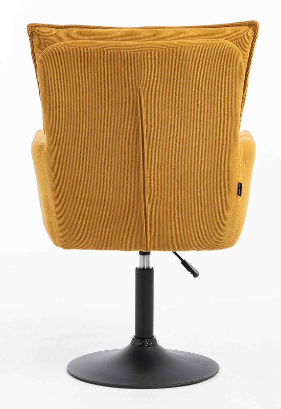 HR250N Scaun Catifea Reiată Premium Ruloare Curry Galben Bază Neagră