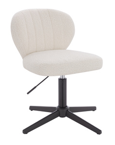 HR193CROSS Scaun Crem Boucle cu Bază Neagră