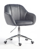 HR2055K Scaun Grafit din Catifea cu Bază Cromata