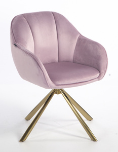 HR2055 BAZĂ STEA Scaun Mov din Catifea cu Bază Aurie