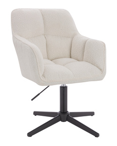 HR550CROSS Scaun Crem Boucle cu Bază Neagră