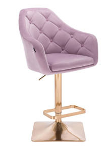 HR831KW  Scaun Catifea Mov cu Bază Aurie