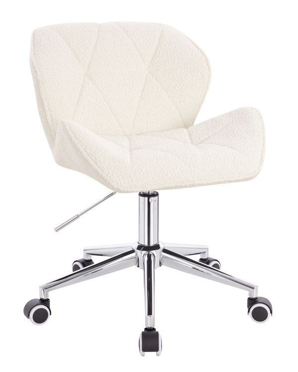 HR111K Scaun Crem Boucle cu Bază Cromata