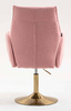 HR280N Scaun Roz Pudra Boucle cu Bază Aurie
