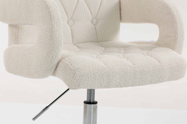HR8404N Scaun Crem Boucle cu Bază Cromata