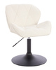 HR111N Scaun Crem Boucle cu Bază Neagră