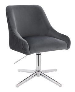 HR920CROSS Scaun Grafit din Catifea cu Bază Cromata