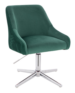 HR920CROSS Scaun Verde din Catifea cu Bază Cromata