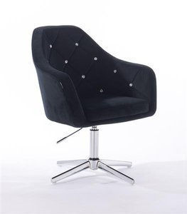 HR830CROSS Scaun Catifea Neagră