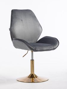 HR350N Scaun Grafit din Catifea Bază Aurie
