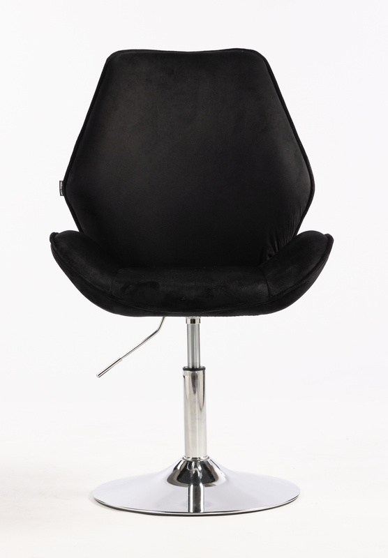 HR350N Scaun Neagră din Catifea Bază Cromata