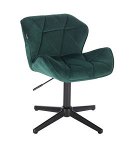 HR111CROSS Scaun Verde Catifea cu Bază Neagră