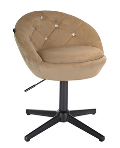 HR948CROSS Scaun Latte din Catifea cu Bază Neagră