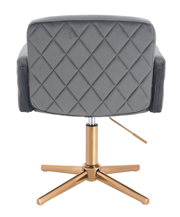 HR802CROSS Scaun Grafit din Catifea cu Bază Aurie