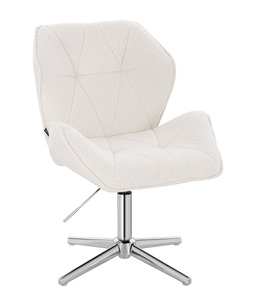 HR212CROSS Scaun Crem Boucle cu Bază Cromata