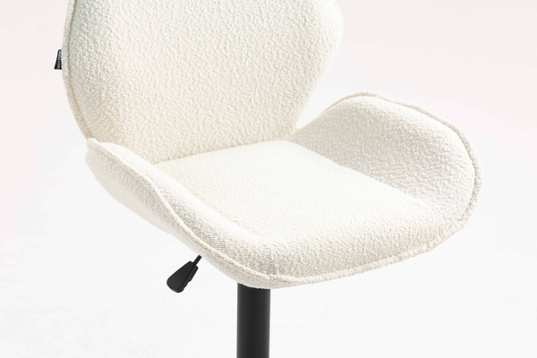 HR350KW Scaun Crem din Boucle Bază Neagră