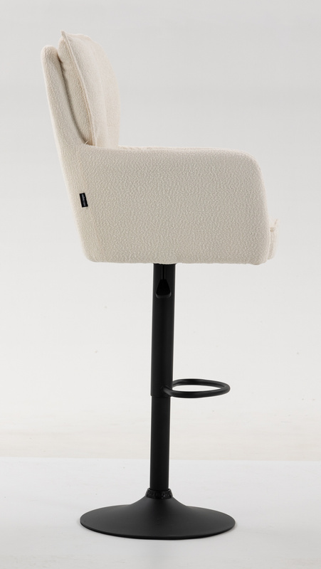 HR250W Scaun Crem Boucle Bază Neagră