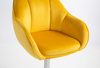 HR2055W Scaun Galbenă din Catifea cu Bază Cromata