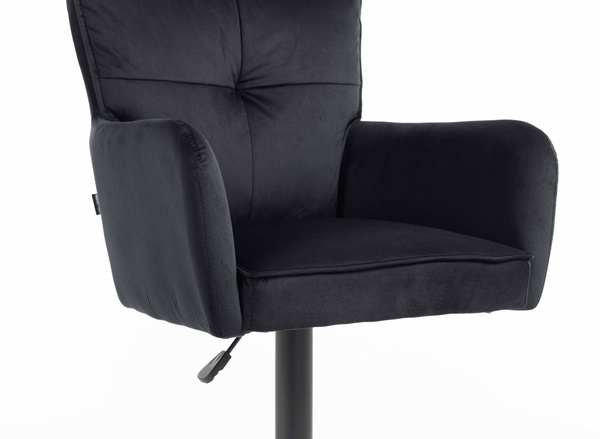 HR250KW Scaun Catifea Neagră Bază Neagră