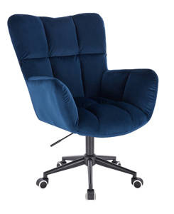 HR650K Bleumarin Catifea Scaun cu Bază Neagră