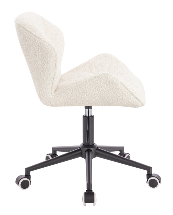 HR111K Scaun Crem Boucle cu Bază Neagră