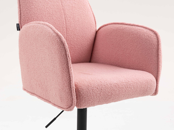 HR280K Scaun Roz Pudra Boucle cu Bază Neagră
