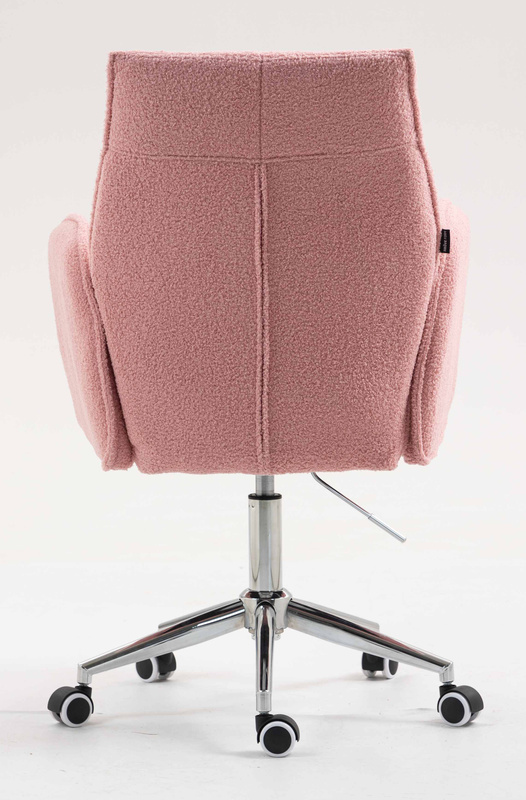 HR280K Scaun Roz Pudra Boucle cu Bază Cromata