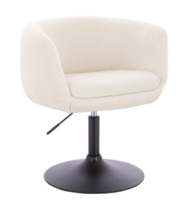 HR333N Scaun Boucle Crem cu Bază Neagră