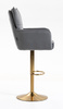 HR250W Scaun Catifea Grafit Bază Aurie