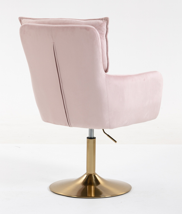 HR250N Scaun Catifea Roz Pudra Bază Aurie