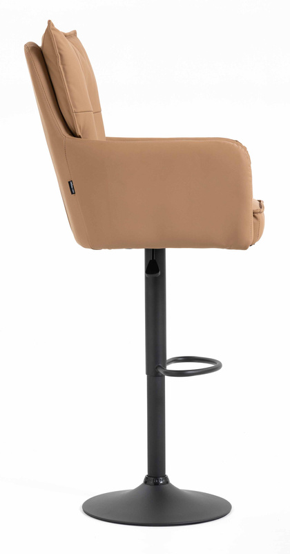 HR250W Scaun Piele Ecologică Premium Soft Culoare Caramel Bază Neagră