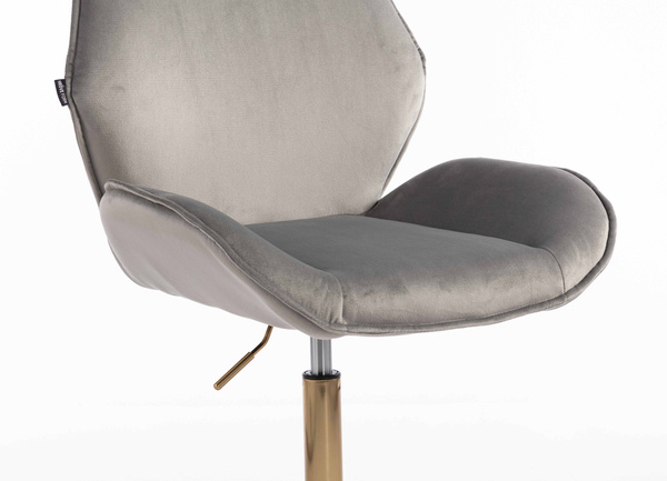 HR350K Scaun Gray din Catifea Bază Aurie