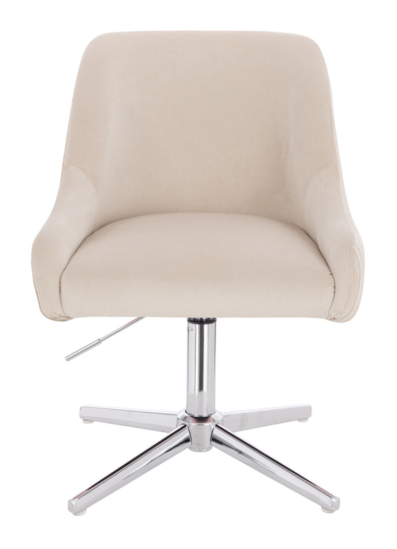 HR920CROSS Scaun Crem din Catifea cu Bază Cromata