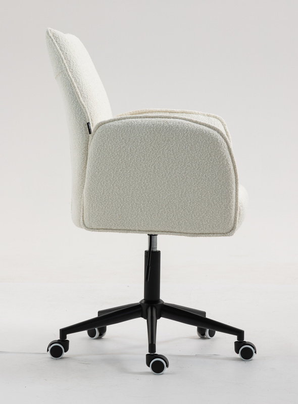 HR280K Scaun Crem Boucle cu Bază Neagră