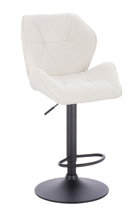 HR212W Scaun Crem Boucle cu Bază Neagră