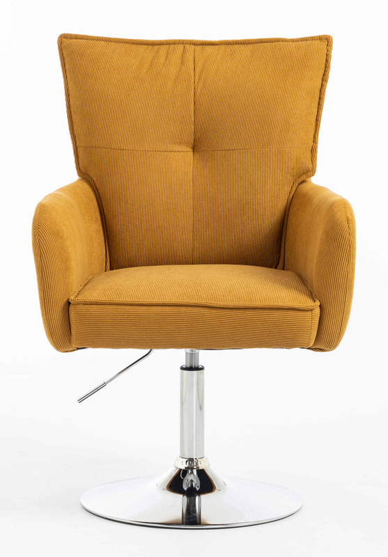 HR250N Scaun Catifea Reiată Premium Ruloare Curry Galben Bază Cromata