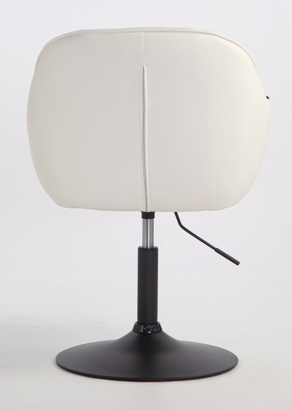 HR2055N Scaun Alb din Piele Ecologica cu Bază Neagră