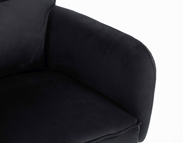 HR250K Scaun Catifea Neagră Bază Cromata