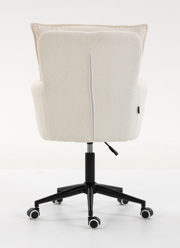 HR250K Scaun Crem Boucle Bază Neagră