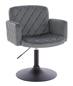 HR802N Scaun Grafit din Catifea cu Bază Neagră